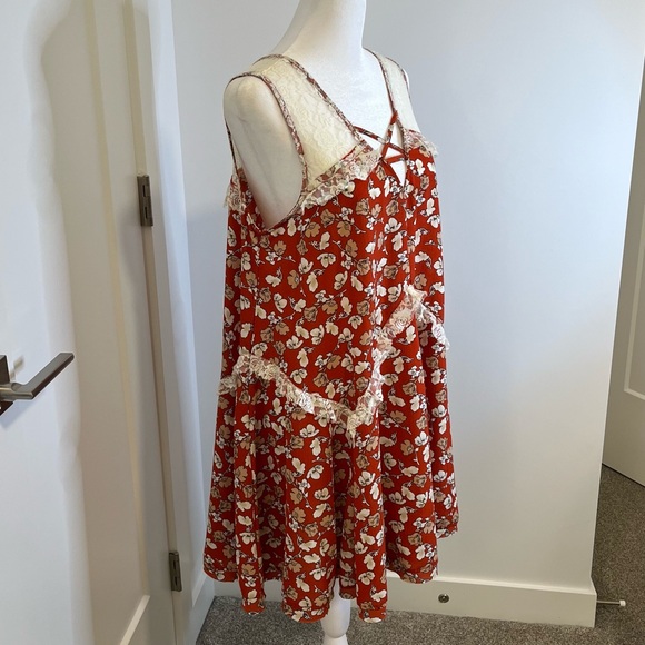 UMGEE Orange/Cream Floral Lace-Trim Sundress - FREE SHIPPING on Bundles $85+ - Picture 9 of 13